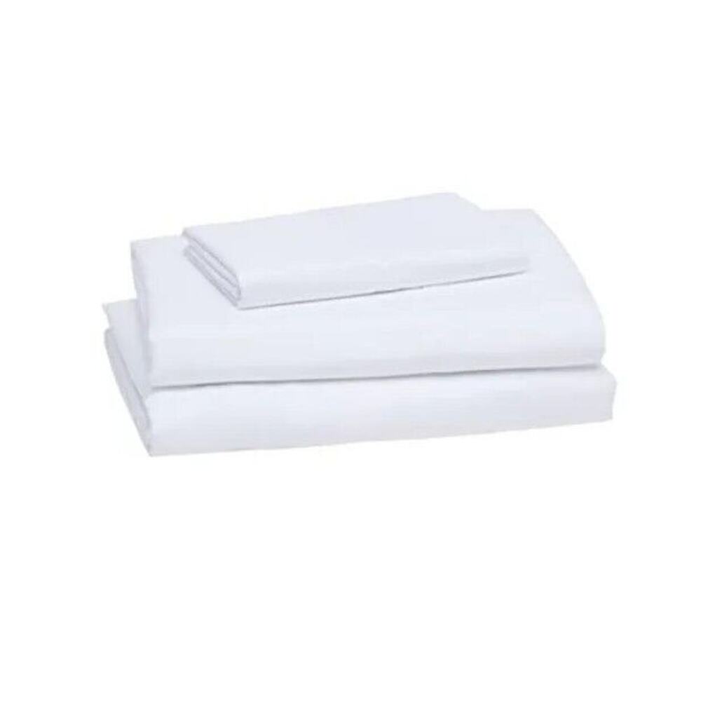 AmazonBasics Lightweight Super Soft Microfiber Sheet Set with 14" Pockets White